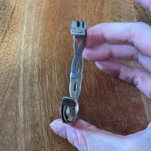 🖤 VTG Sterling Silver 925 Twist Design Open Cuff Bracelet Mexico Texaco - Picture 4 of 11